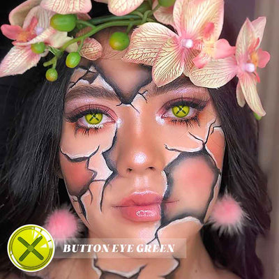 Button Eye Green Halloween Contact Lenses Yearly