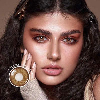 Cocktail Tequila Sunrise Brown Colored Contact Lenses Yearly
