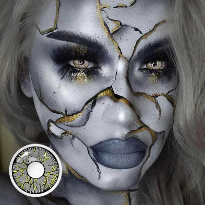 Grey Crack Halloween Contact Lenses Yearly