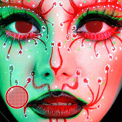 Red Mesh Halloween Contact Lenses Yearly