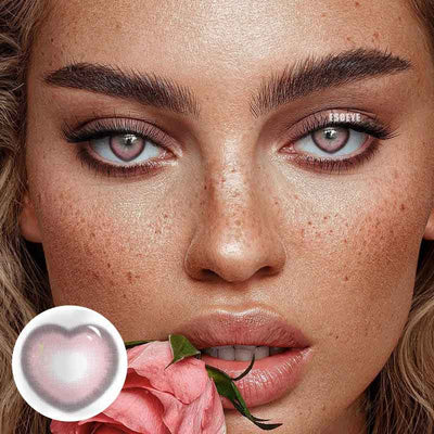 Tiktok Sweet Heart Pink Brown Colored Contact Lenses Yearly