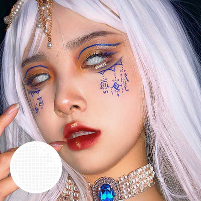 White Mesh Halloween Contact Lenses Yearly